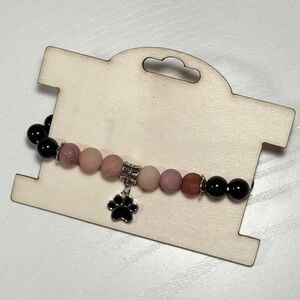 Handmade natural gemstone and seed beads bracelet